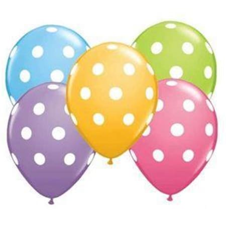 11 In. Big Polka Dots Spec Asst Ltx Balloon